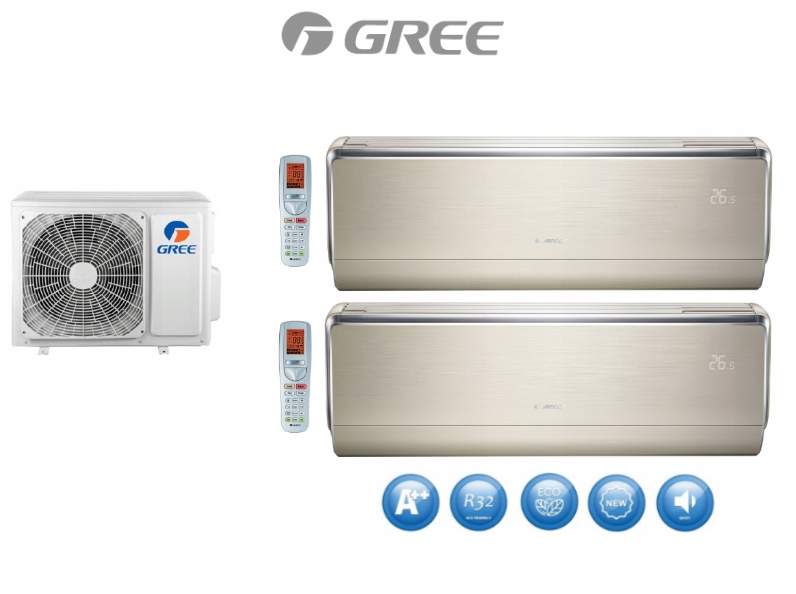 GREE U-CROWN GOLD multi sada 2,6kW + 3,5kW externá 5kW