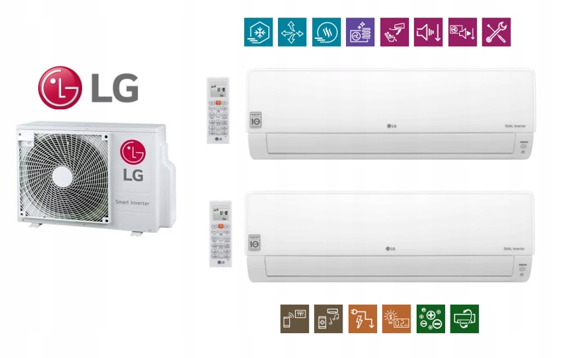 LG DELUXE multi sada 2x 2,1kW 2x25m2