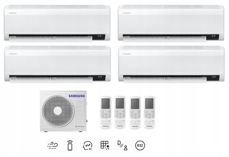 Sada SAMSUNG Wind-Free Elite 4x 2,0 kW