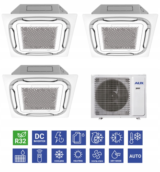 AUX 2,8kW + 2x 5,0kW multi kazetová sada