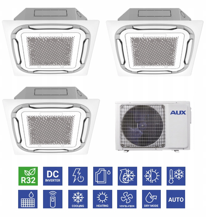 AUX 2x 2,8kW + 3,6kW multi kazetová sada