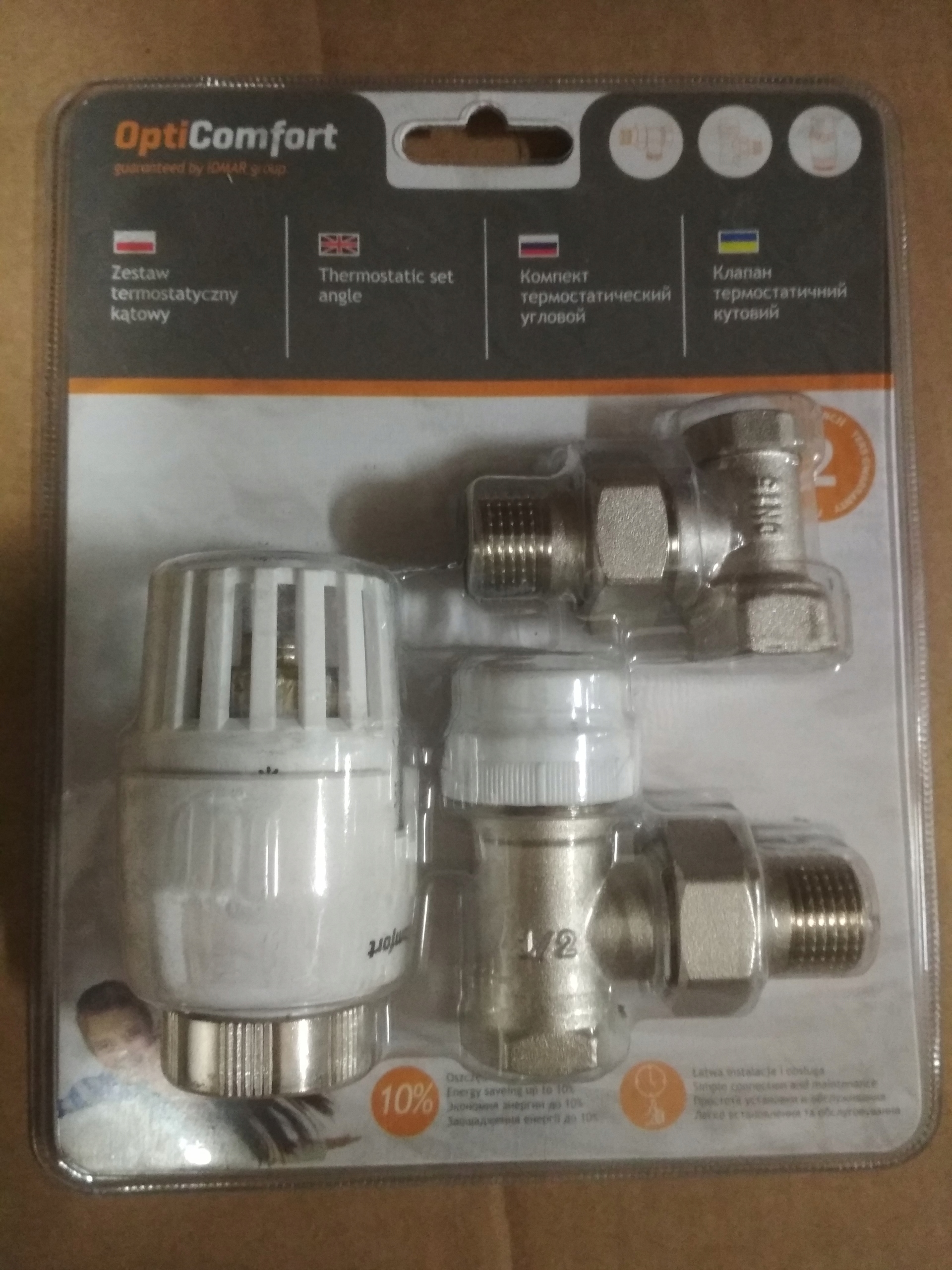 Sada uhlového termostatického ventilu Idmar