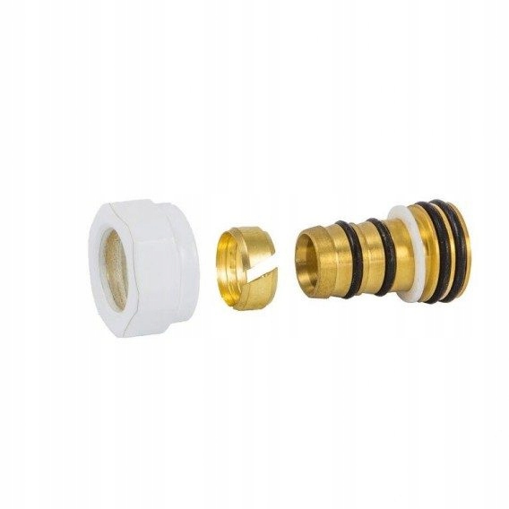 Lisovaná spojka pre PEX GW, M22 × 1,5-16 × 2 mm, biela