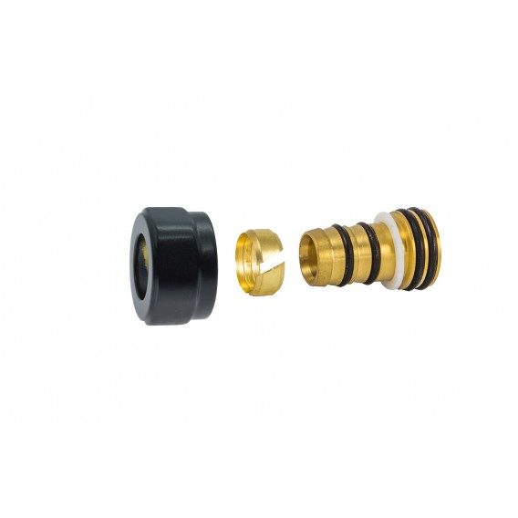 Lisovaná spojka pre PEX, M22 × 1,5-16 × 2 mm, čierna