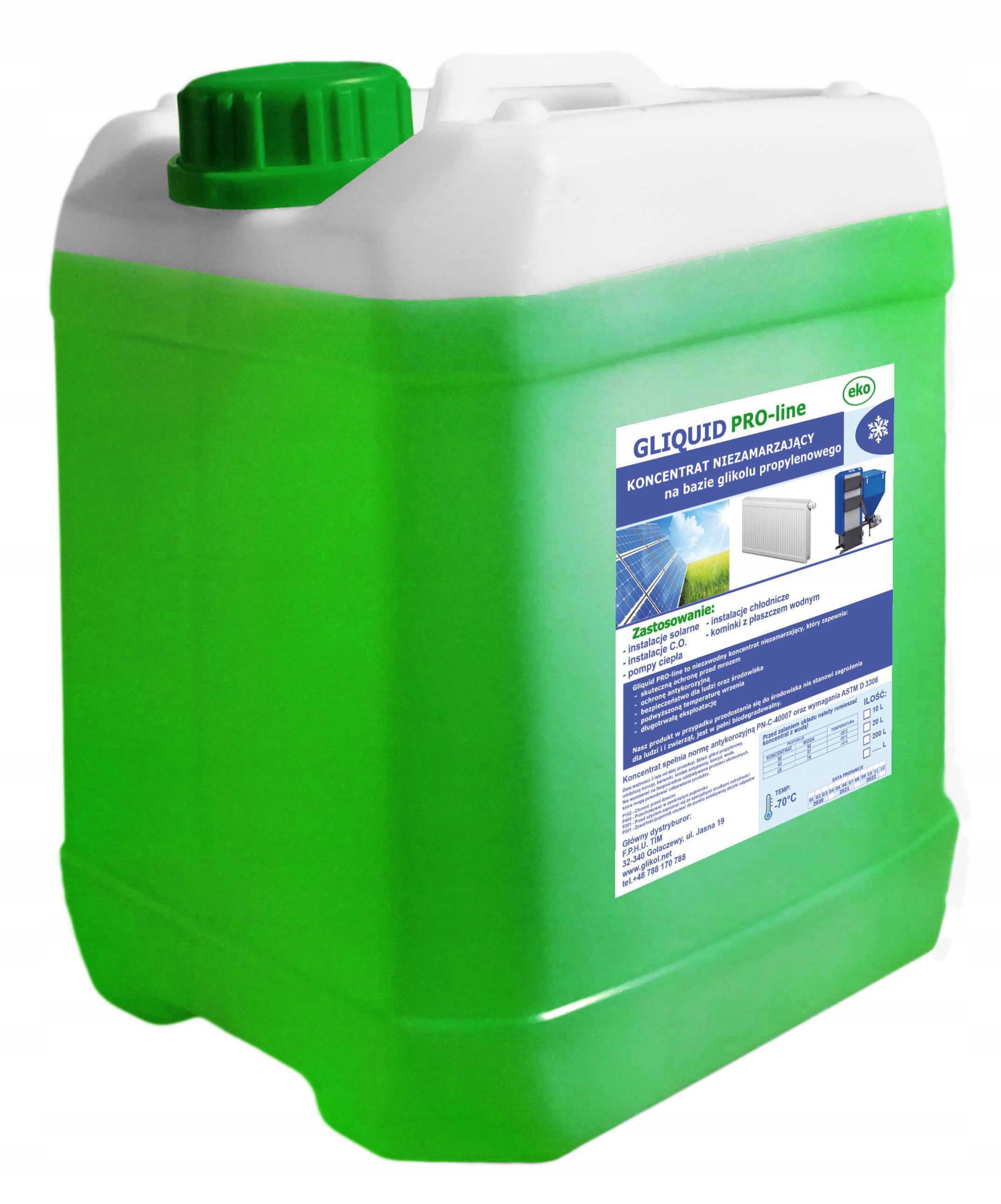 Solárny koncentrát propylénglykolu -70C 10 L ECO