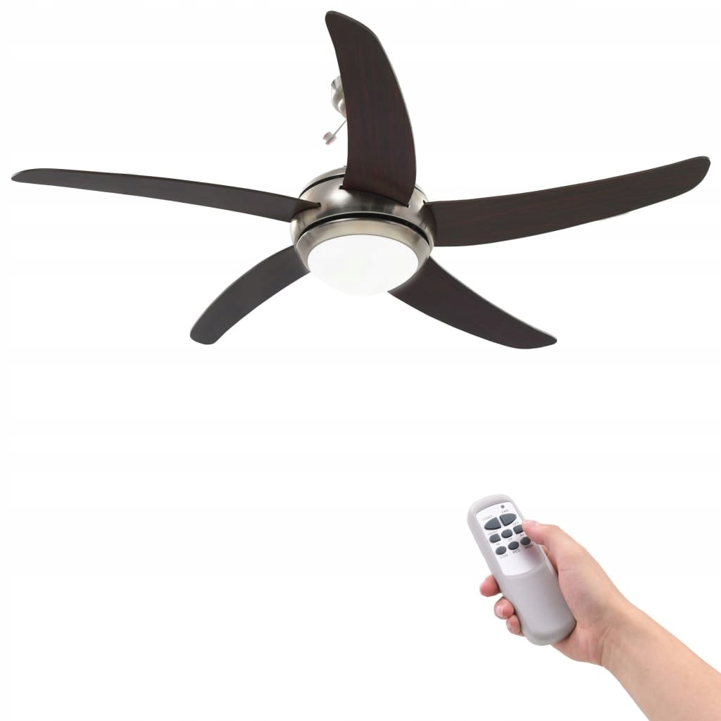 Ventilátor – k9p Stropný ventilátor so žiarovkou, 128 cm, hnedý