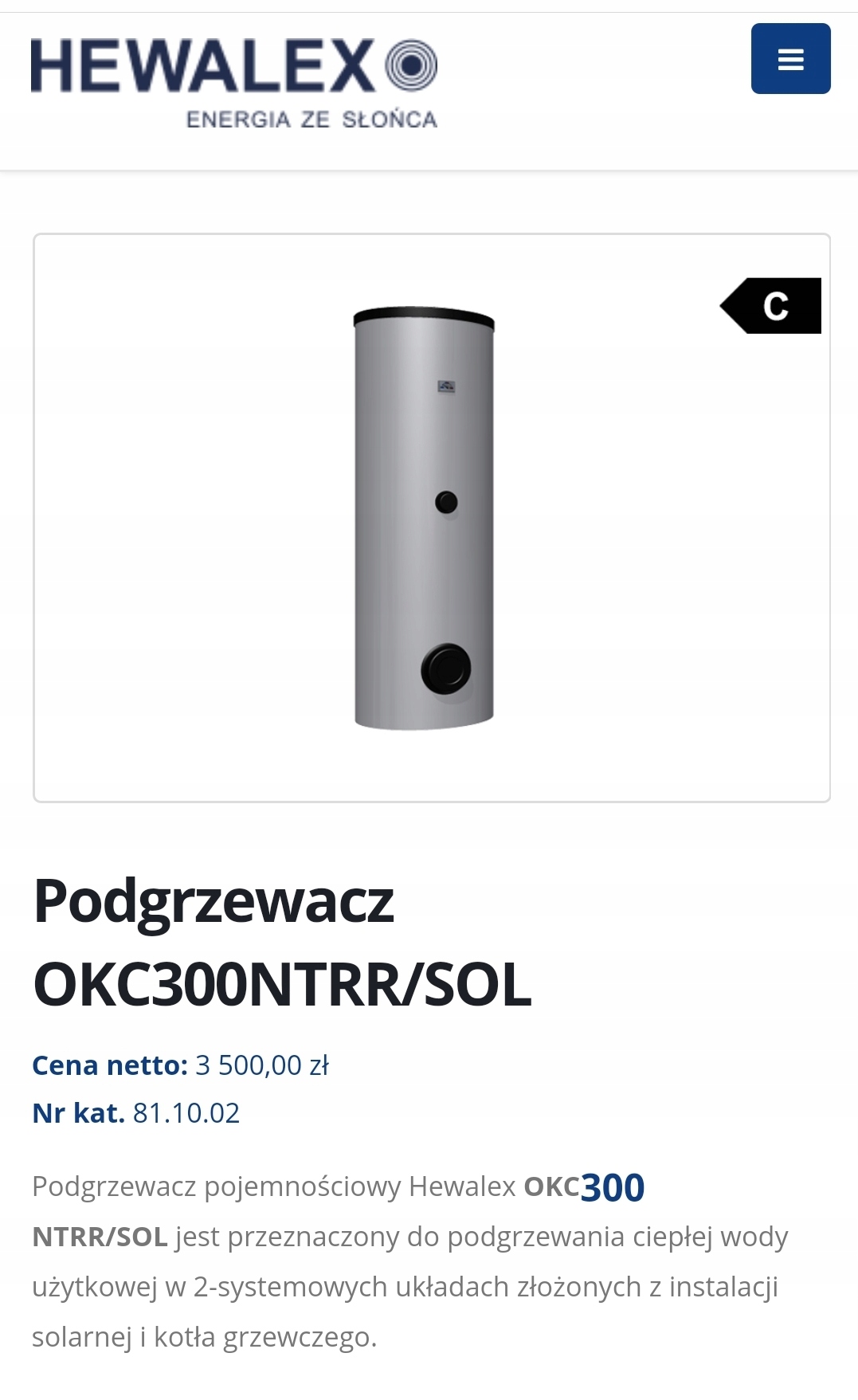 OKC 300NTRR / solárny ohrievač