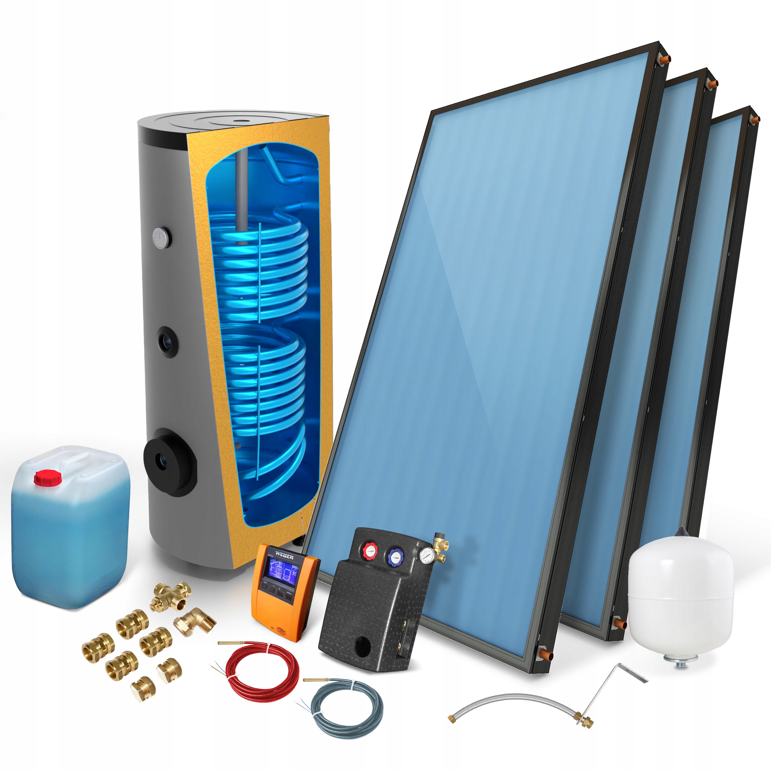 PREMIUM solárny set, solárny kolektor 3 x 2,0 so zásobníkom 300 l