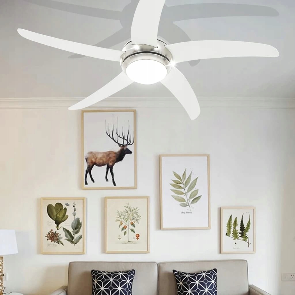Ventilátor – stradeXL Stropný ventilátor so žiarovkou 128 cm biela