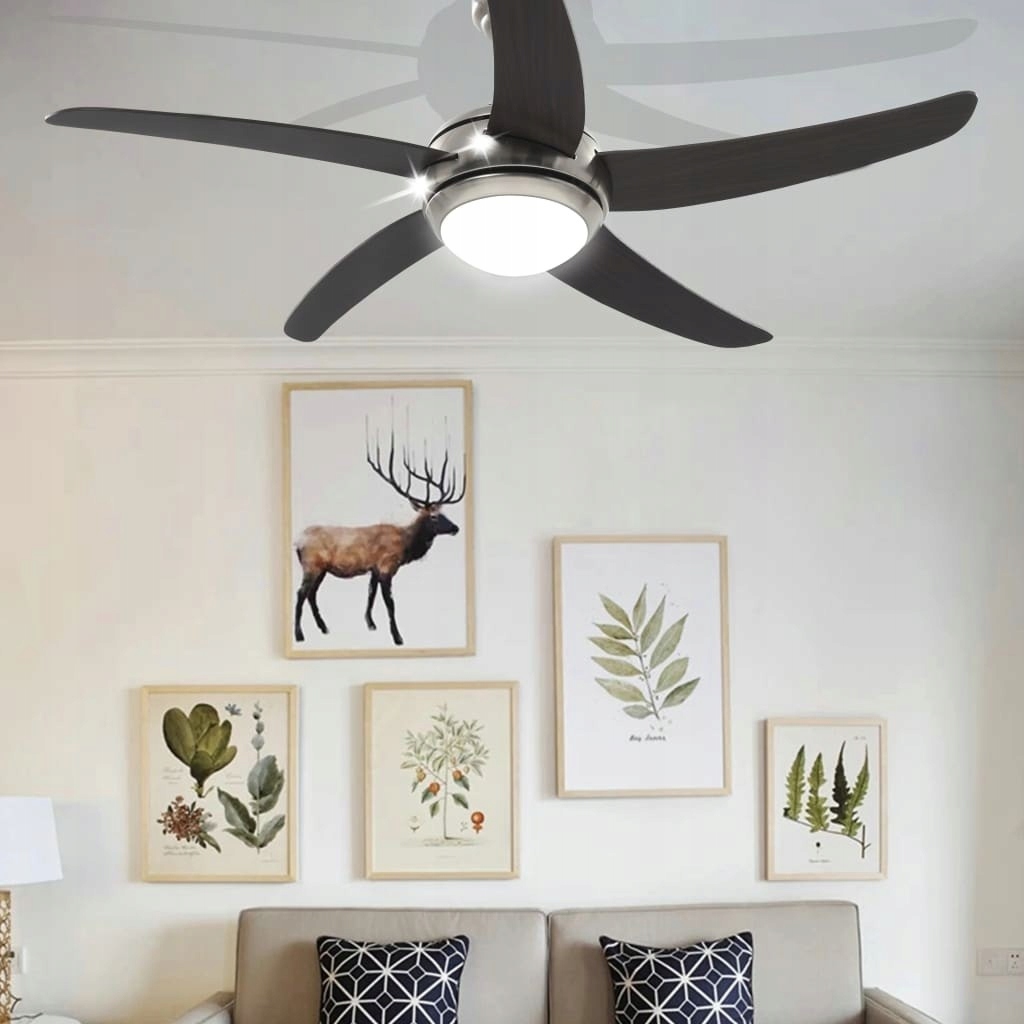 Ventilátor – stradeXL Stropný ventilátor so žiarovkou 128 cm hnedá