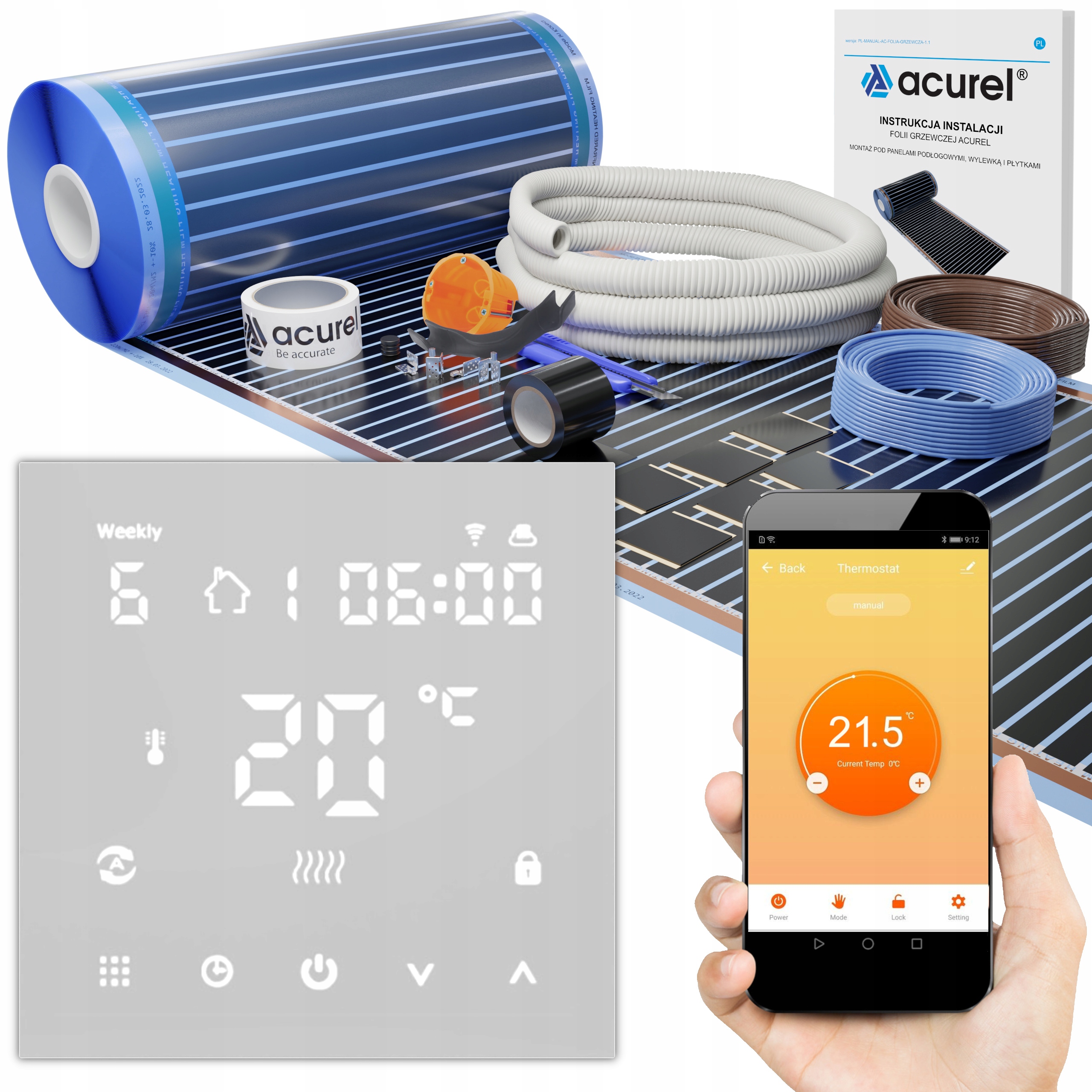 Vykurovacia fólia infra rohož 220 W/m² WiFi 2m²
